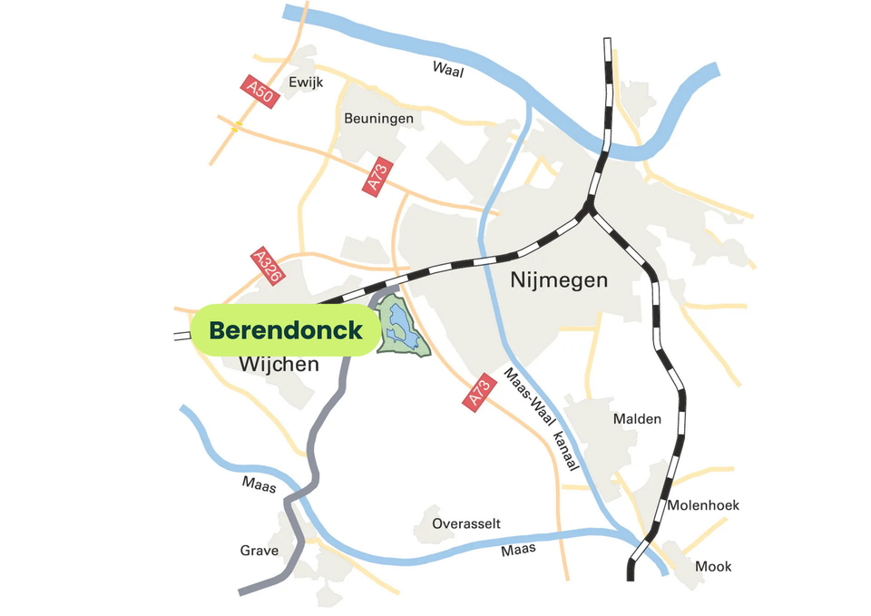 Kaart van de route naar Berendonck