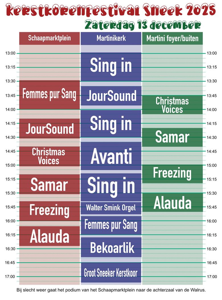 Programma XMAS Sneek Korenfestival