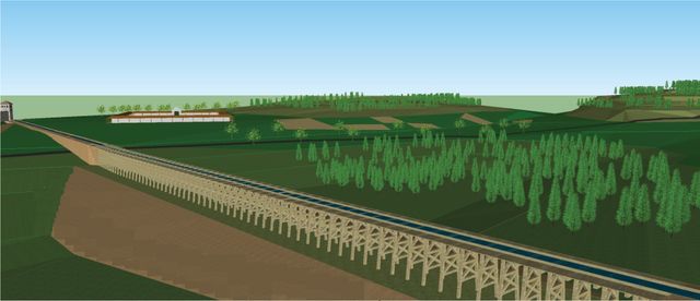 Een reconstructie van de mogelijke aquaductbrug.