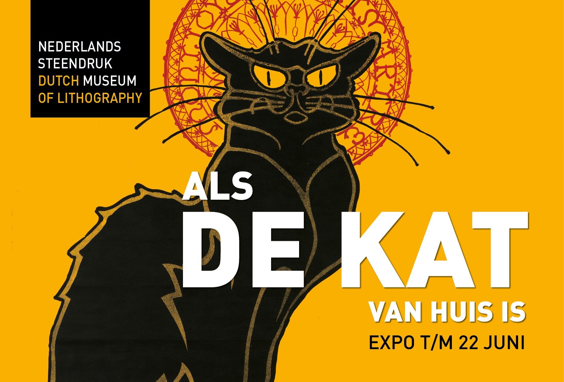 Affiche Tentoonstelling Als de kat van huis is