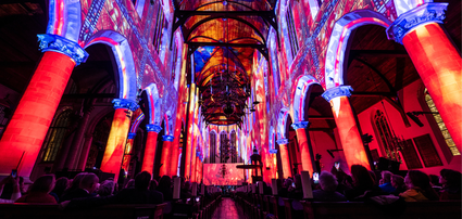 Lichtshow Luminiscence in Delft tijdens de show