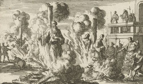 Ketters op de brandstapel, door prentenmaker Jan Luyken, Amsterdam 1689 (Collectie Rijksmuseum, RP-P-OB-44.344).