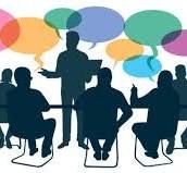 cartoon discussiërende mensen