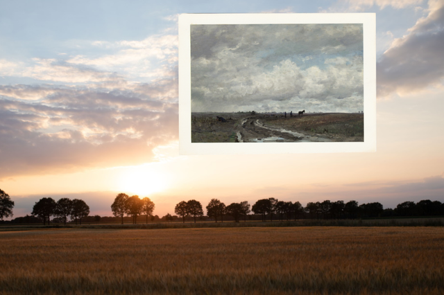 Een schilderij van Hendrik Willem Mesdag in het landschap