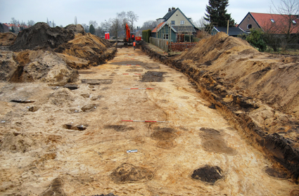 Grondsporen bij de opgraving aan de Klingelbeekseweg.