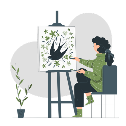 Woman painting