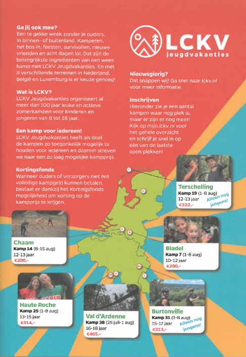 LCKV jeugdvakanties advertentie