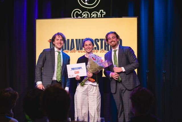 Winnaar Maron Theunis tijdens Mediawedstrijd Door 'n Leidse Lens