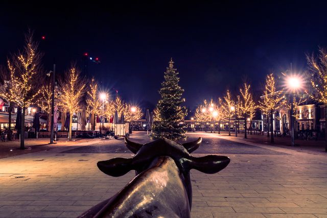 Koemarkt met kerstversiering Purmerend