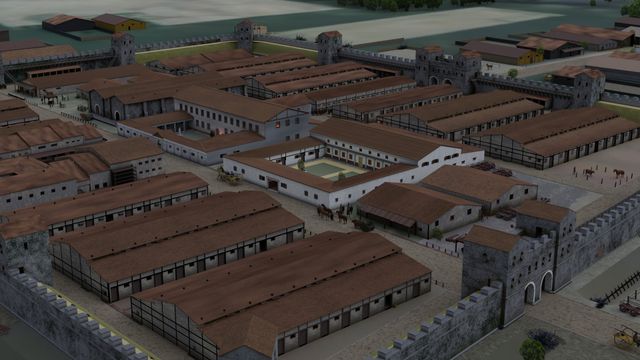 Een illustratie van Castellum Fectio zoals in de Romeinse tijd.