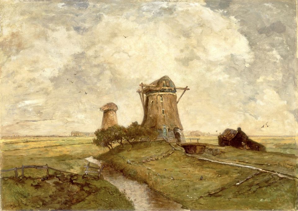 Een schilderij van de Kwadijker molengang