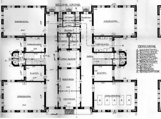 Plattegrond van het Mariapaviljoen van 1914