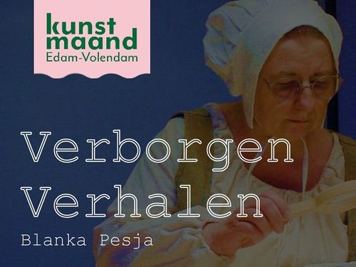 Een afbeelding van verborgen verhalen met een vrouw op de achtergrond