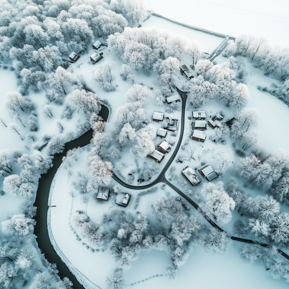 AI generated snowy landscape