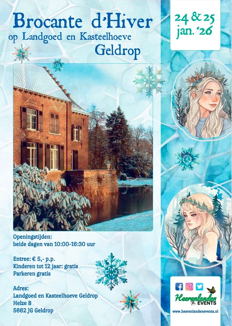 Flyer Brocante d'Hiver op Kasteel Geldrop 24 en 25 januari