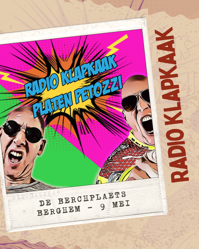 Poster bandjesavond Radio Klapkaak platen petozzi