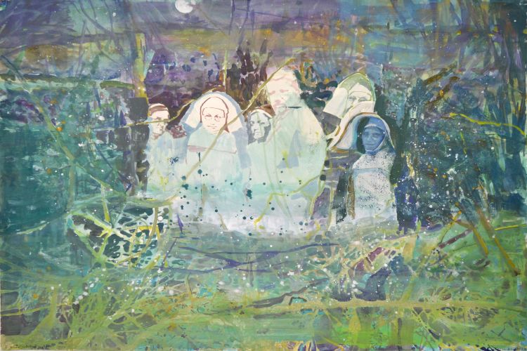 Tentoonstelling - I know what I saw - Karin Bos - Gouache op papier, 55x77 cm. - 2024