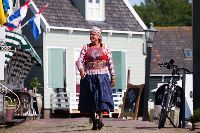 Lady in Marker costume in Marken.
