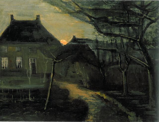 De pastorie te Nuenen bij avond, achterzijde