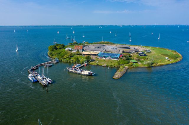 Forteiland Pampus Muiden luchtfoto