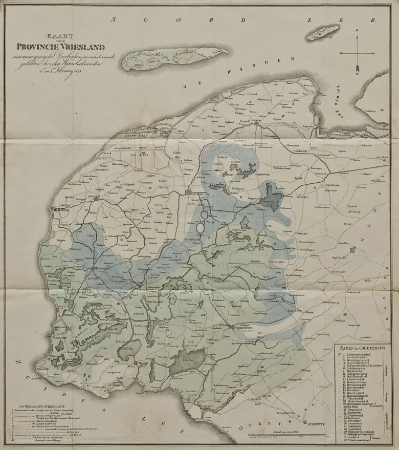 Kaart Watersnood 1825