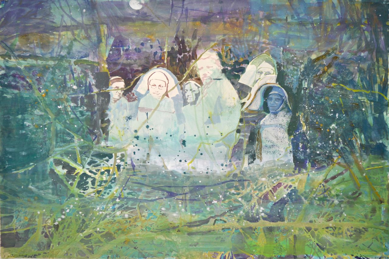 Tentoonstelling - I know what I saw - Karin Bos - Gouache op papier, 55x77 cm. - 2024