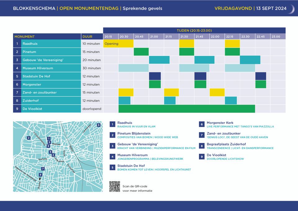 Blokkenschema van de avond