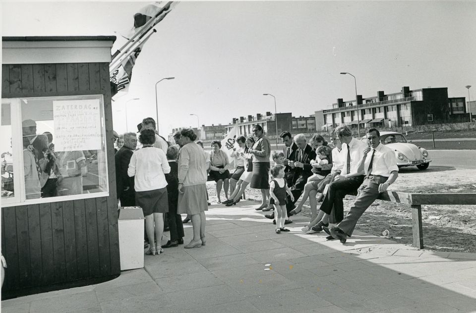 Een oude foto van de inpoldering Flevoland.