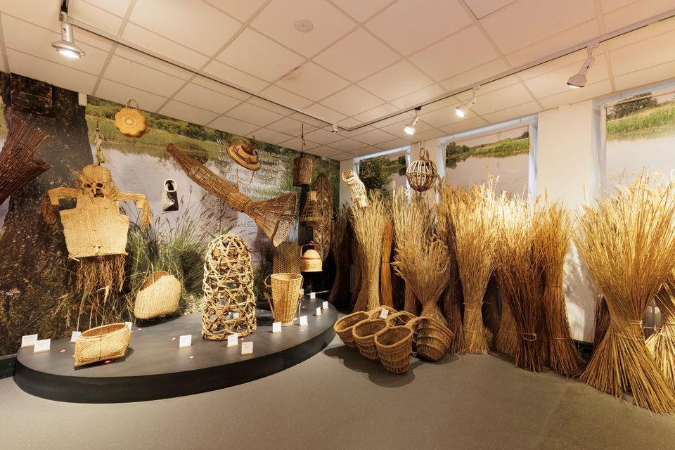 Riet in het Nationaal Vlechtmuseum.