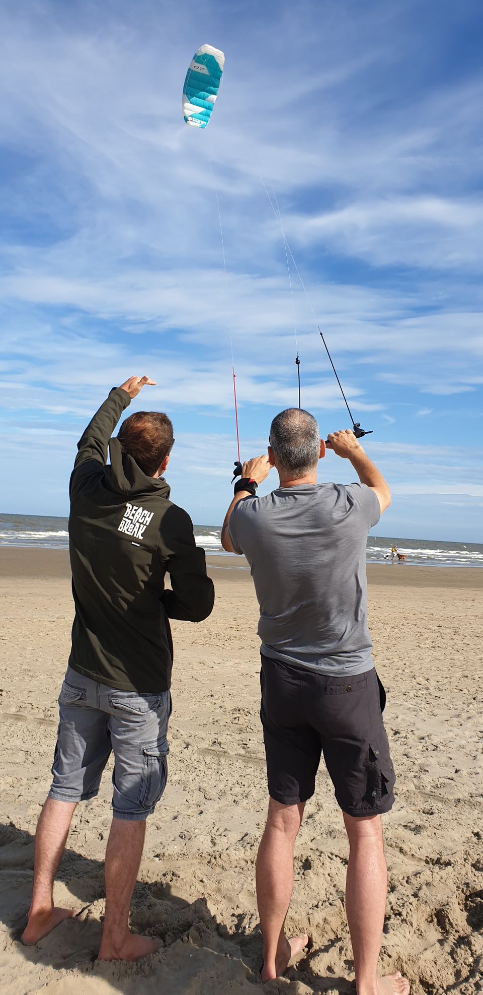 Powerkiten, de activiteit bij uitstek op het strand. Spanning, lage intensiteit en een goede ervaring voor veel deelnemers.