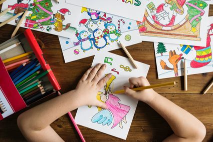 Child colouring.