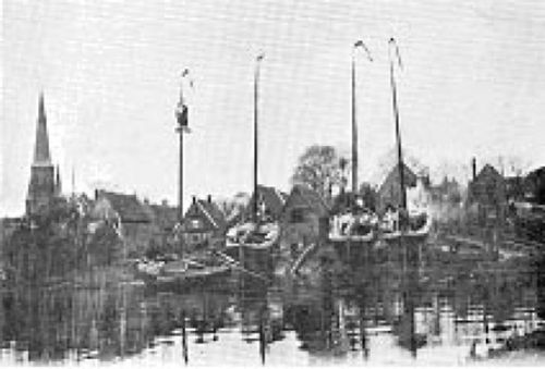 Een zwart-wit foto van Hakvoort in Monnickendam