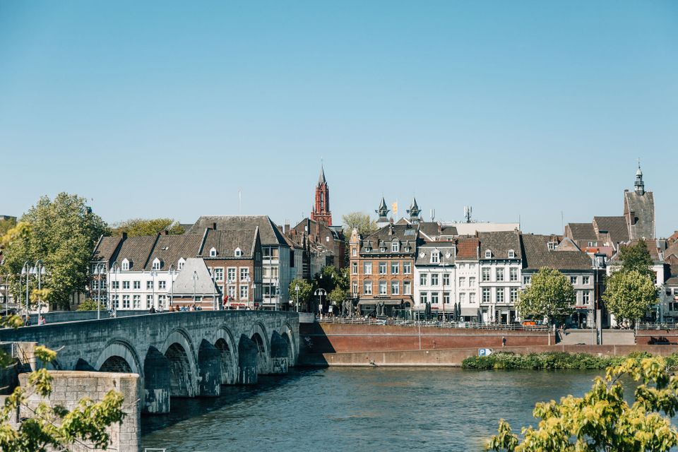 Saint Servatius bridge Maastricht from side