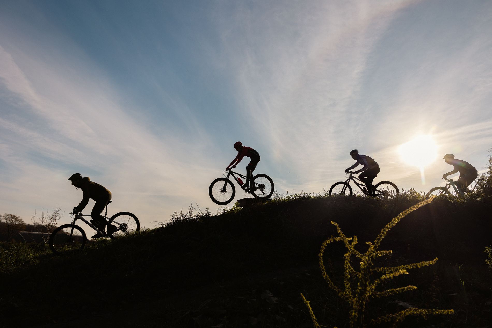Mountainbikers op het Bikepark Eersel