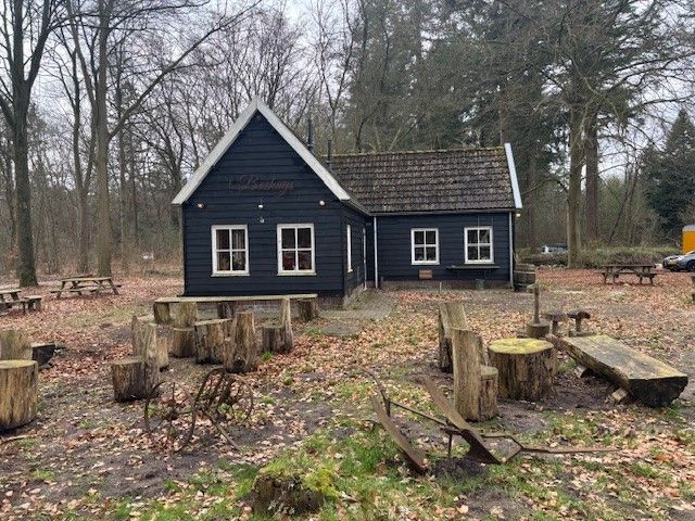 Ein Häuschen mitten im Wald in Drenthe.