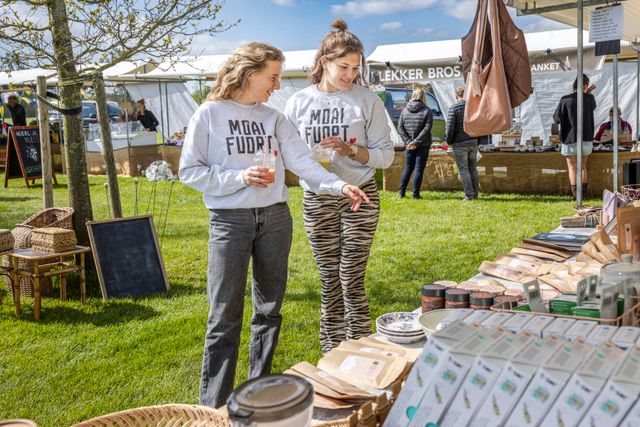 Meisjes op de Flinke Flea markt bij it Flinkeboskje in Hemelum