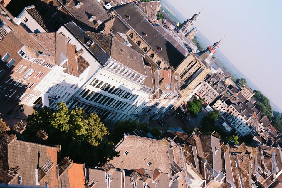 Boschstraat Maastricht aerial photo Saint Matthias church