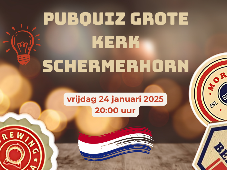 Een poster van een pubquiz