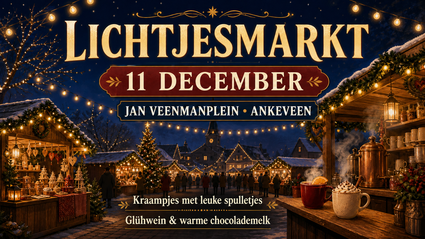 Poster met de aankondiging van de Lichtjesmarkt