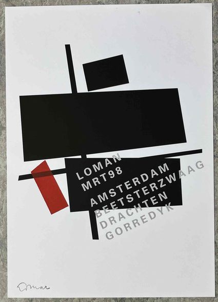 poster uit 1998 van exposities bij de 80-ste verjaardag van Jan Loman