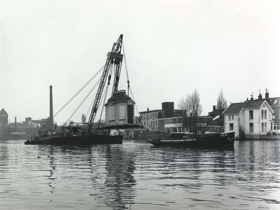 Een zwart-wit foto van de Zaan