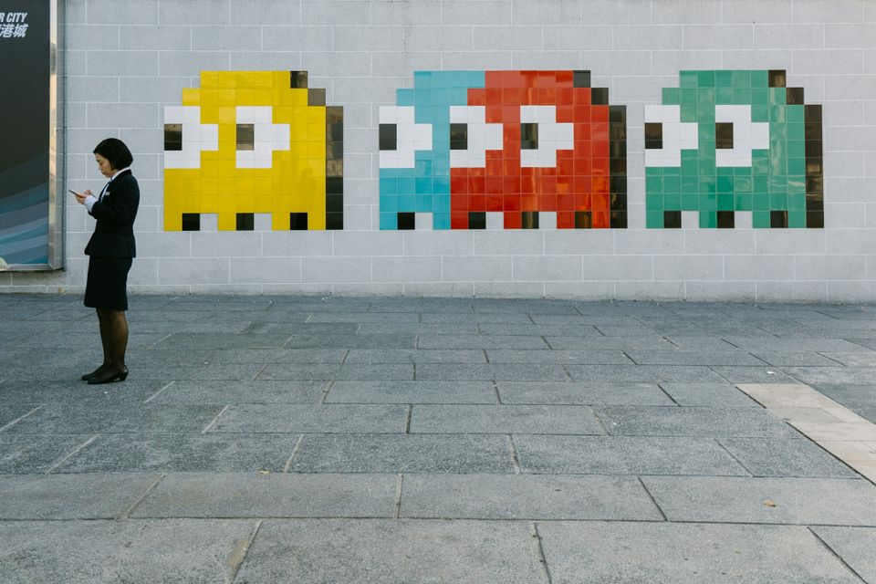 Street art van de artist Invader
