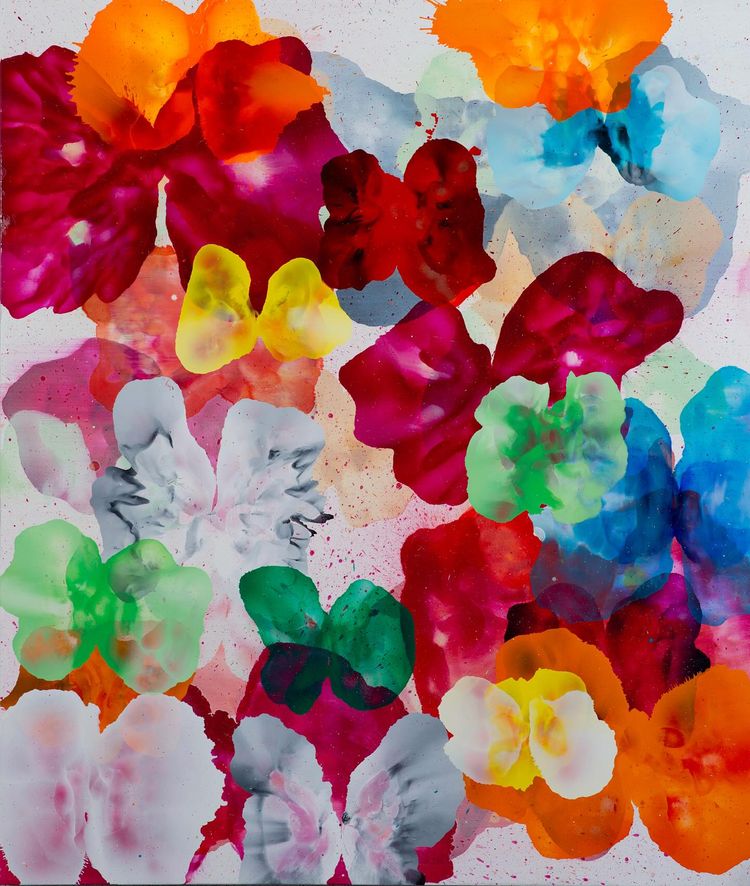 Kleurrijk schilderij van bloemen van kunstenaar Jürgen Jansen