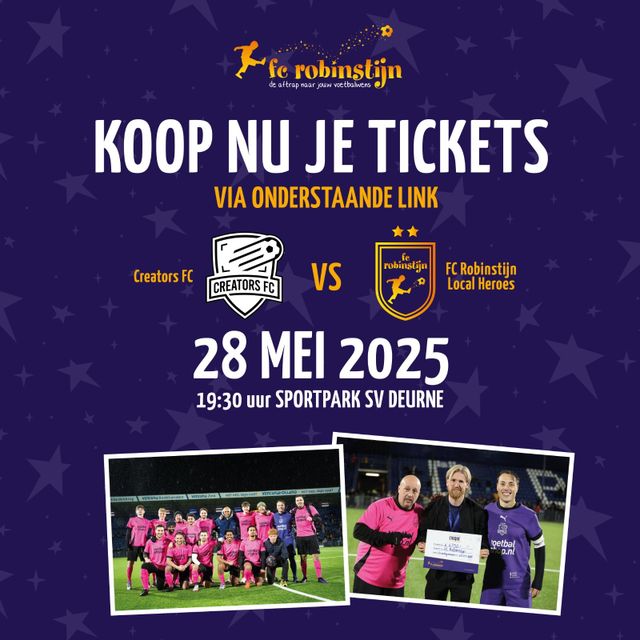 Affiche FC Robinstijn Voetbalwedstrijd met Creators FC