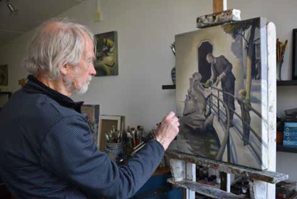 Jan Oosting in zijn atelier