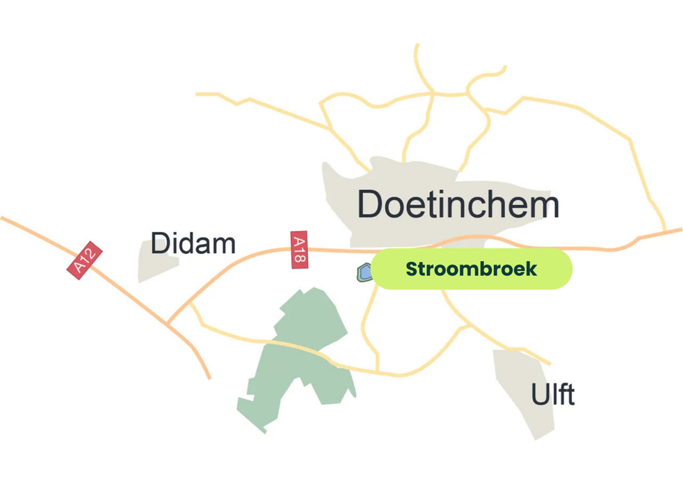 Kaart van de route naar Stroombroek