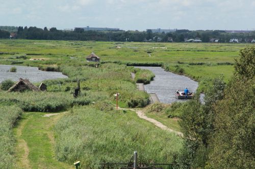 Iemand die vaart door het Ilperveld in Landsmeer