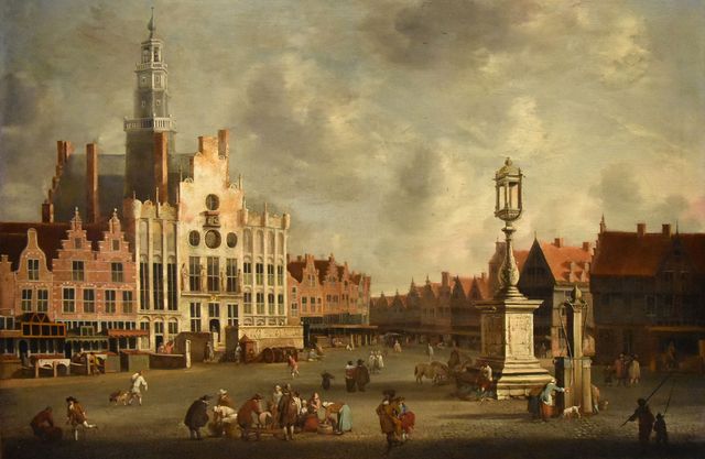 Jan A. van Beerstraten, Gezicht op Markt 's-Hertogenbosch 1665. 