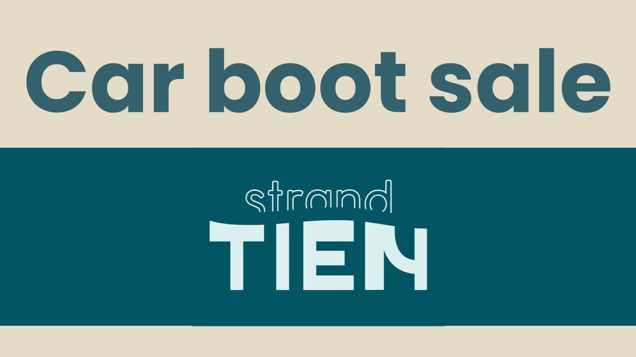 Poster car boot sale van strand tien