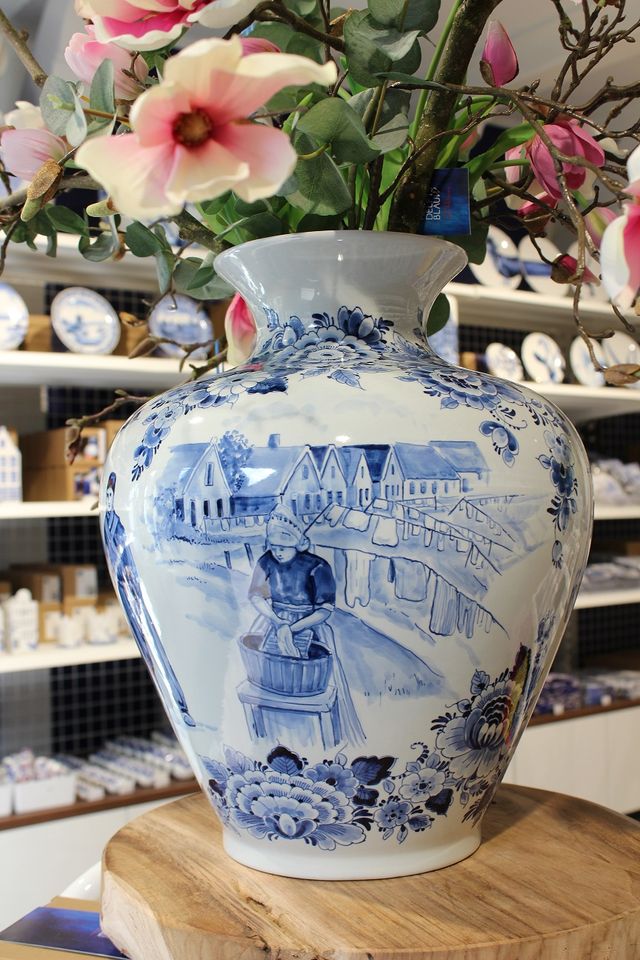 Delfts blauwe Volendamse vaas